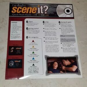 Twilight Scene It Game Replacement Piece INSTRUCTIONS